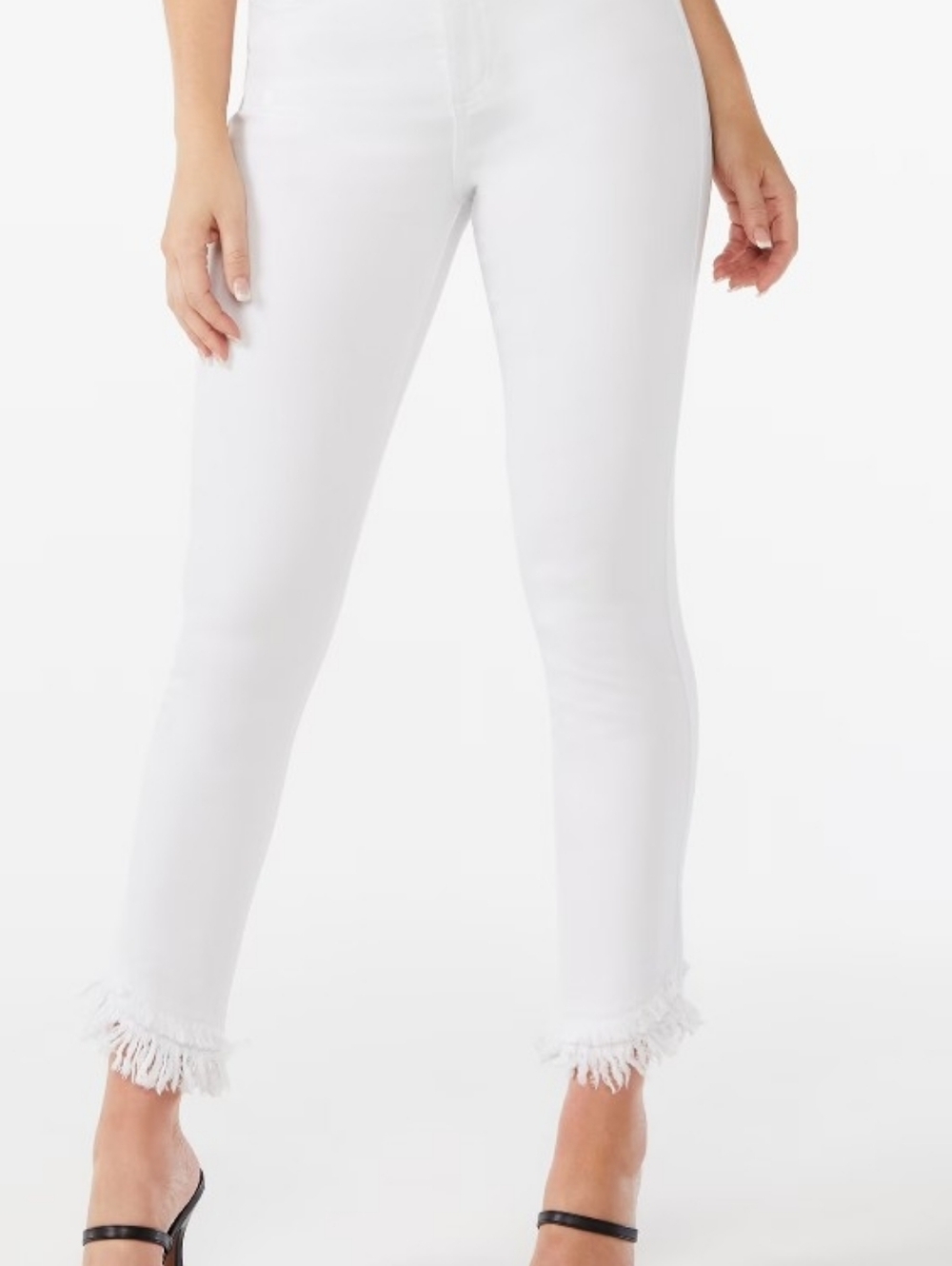 Sofia Vergara Skinny White Distressed Bottom Jeans SZ 00